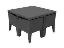 Hubo Keter Columbia tuinset met 4 stoelen grijs aanbieding