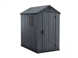 Hubo Keter Darwin 46 kunststof tuinhuis 125,8x184,5x205 cm grijs aanbieding
