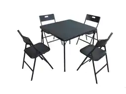 Hubo Garden Plus Fiesta tuinset met 4 stoelen zwart aanbieding