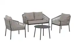 Hubo Garden Plus Narbonne loungeset zwart/lichtgrijs aanbieding