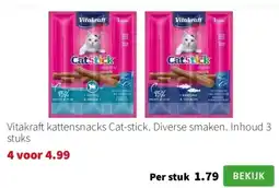 Intratuin Vitakraft kattensnacks Cat-stick. Diverse smaken aanbieding