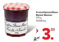Carrefour 4-vruchtenconfi tuur Bonne Maman aanbieding