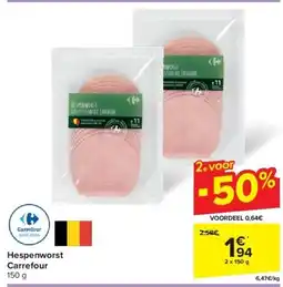 Carrefour Hespenworst aanbieding