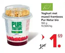 Yoghurt met muesli framboos Pur Natur bio