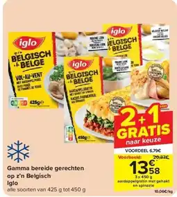 Carrefour Gamma bereide gerechten op z’n Belgisch Iglo aanbieding