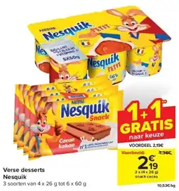 Carrefour Verse desserts Nesquik aanbieding
