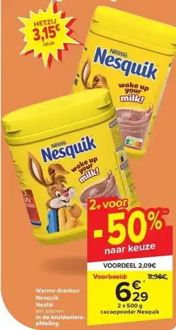 Carrefour Warme dranken Nesquik Nestlé aanbieding