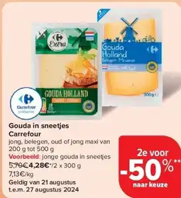 Carrefour Gouda in sneetjes Carrefour aanbieding