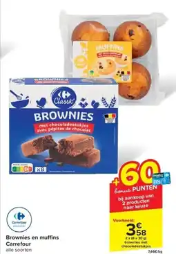 Carrefour Brownies en mu ns aanbieding