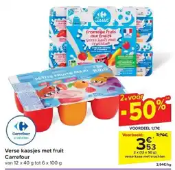 Carrefour Verse kaasjes met fruit aanbieding