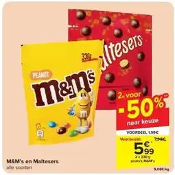 Carrefour M&M’s en Maltesers aanbieding