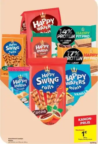 Carrefour Assortiment koekjes Happy aanbieding