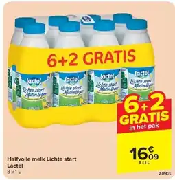 Carrefour Halfvolle melk Lichte start Lactel aanbieding