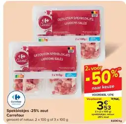 Carrefour Spekblokjes -25% zout Carrefour aanbieding
