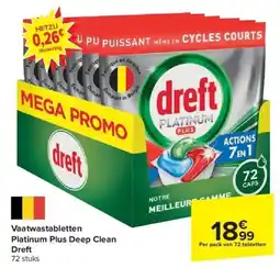 Carrefour Vaatwastabletten Platinum Plus Deep Clean Dreft aanbieding