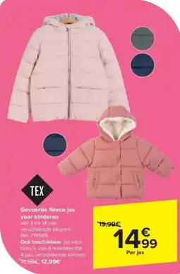 Carrefour Gevoerde fl eece jas voor kinderen aanbieding