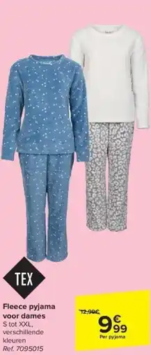 Carrefour Fleece pyjama voor dames aanbieding