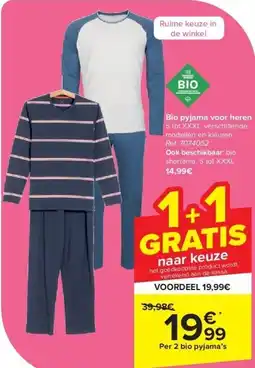 Carrefour Bio pyjama voor heren aanbieding