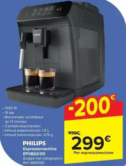 Carrefour Espressomachine EP0820/00 aanbieding