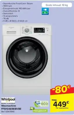 Carrefour Wasmachine FFB10469EBVBE aanbieding