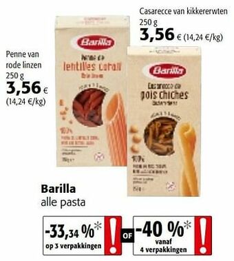 Colruyt Barilla alle pasta aanbieding
