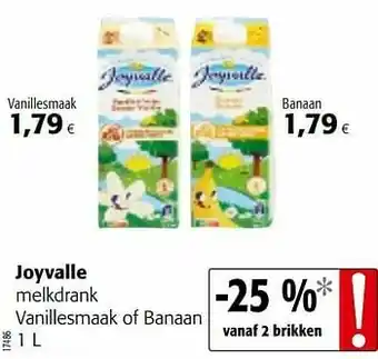 Colruyt Joyvalle melkdrank vanillesmaak of banaan aanbieding