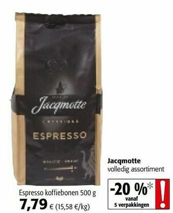 Colruyt Jacqmotte espresso koffiebonen aanbieding