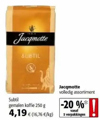 Colruyt Jacqmotte subtil gemalen koffie aanbieding