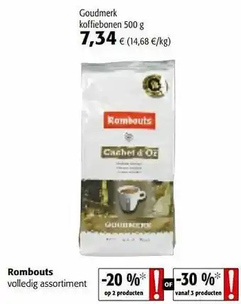 Colruyt Rombouts goudmerk koffiebonen aanbieding