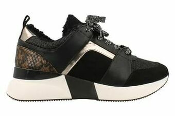 Berca Shoes La Strada Sneaker Laag Dames Trend Dierenprint - Zwart aanbieding