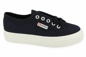 Berca Shoes Superga Veterschoen Dames Cotu Flatform - Blauw aanbieding