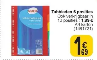Cora Tabbladen 6 posities aanbieding