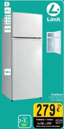 Cora Koelkast LIDDTE216 aanbieding