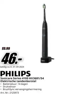 MediaMarkt PHILIPS Sonicare Series 4100 HX3681/54 Elektrische tandenborstel aanbieding