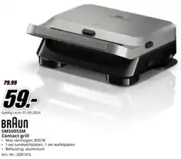 BRAUN SM50055M Contact grill
