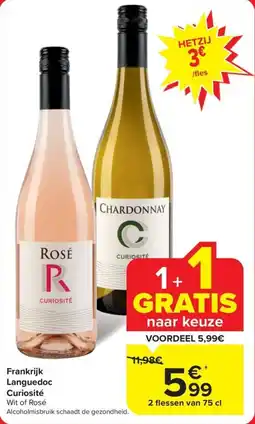 Carrefour Market Frankrijk Languedoc Curiosité 2 flessen van 75 cl aanbieding