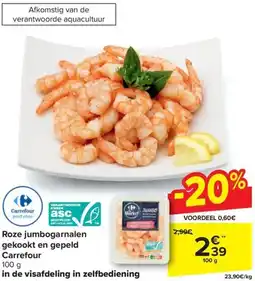 Roze jumbogarnalen gekookt en gepeld 100g