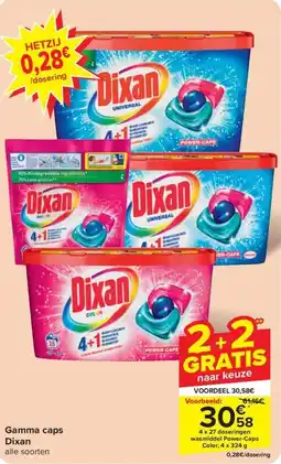Carrefour Market Gamma caps Dixan 4 x 27 doseringen aanbieding