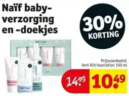 Kruidvat Naïf babyverzorging en doekjes 150ml aanbieding
