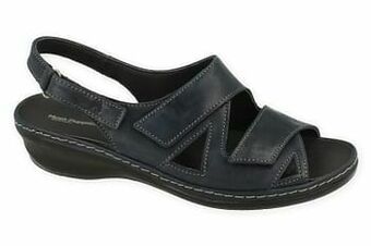 Hush Puppies Orthopedische Sandaal Dames Volledig Leder Comfort - Blauw