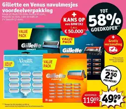 Kruidvat Gillette en Venus navulmesjes voordeelverpakking aanbieding