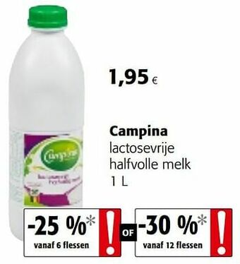 Colruyt Campina lactosevrije halfvolle melk aanbieding