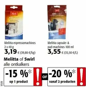 Colruyt Melitta espressomachines aanbieding