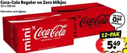 Kruidvat Coca-Cola Regular en Zero blikjes 12 x 150ml aanbieding