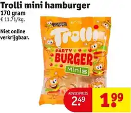 Kruidvat Trolli mini hamburger 170g aanbieding