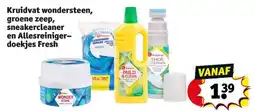 Kruidvat Kruidvat wondersteen, groene zeep, sneakercleaner en Allesreiniger– doekjes Fresh aanbieding