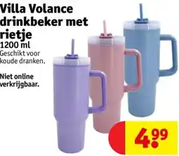 Villa Volance drinkbeker met rietje 1200ml