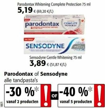 Colruyt Parodontax whitening complete protection aanbieding