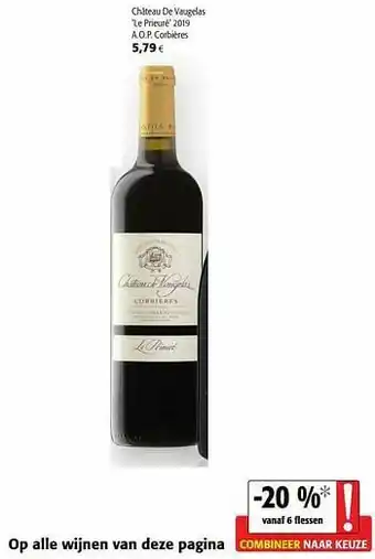 Colruyt Château de vaugelas le prieuré 2019 a.o.p. corbières aanbieding