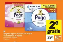 Albert Heijn Page compleet schoon 24 rollen en sensitive 16 rollen aanbieding
